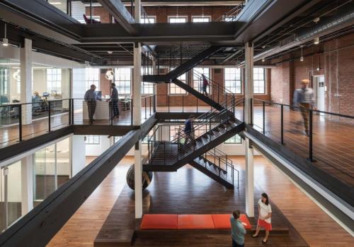 Stairway in Silverlode Consulting/GBX Group office building.